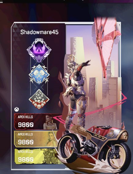 Shadowmarettv's tweet photo. i made it to 9.8k #lobamains #apexlegends https://t.co/94bsAVGtue