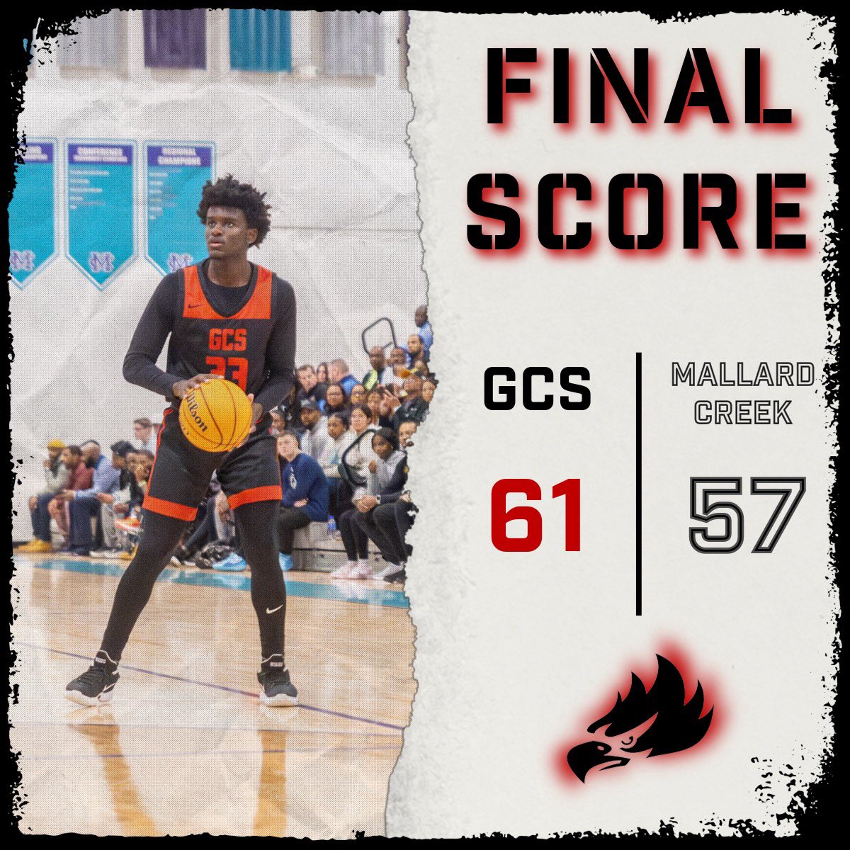 Good team win!

Gabby Mabor Marier 24P, 18R, 6B
Cam Newman 23P, 4A, 4R
Doug Adiok 5P, 6R
TJ Bynum 5P
Kendall Southern 4P, 3R, 2A
Joe Rhyne 5A, 2R

🦅🏀