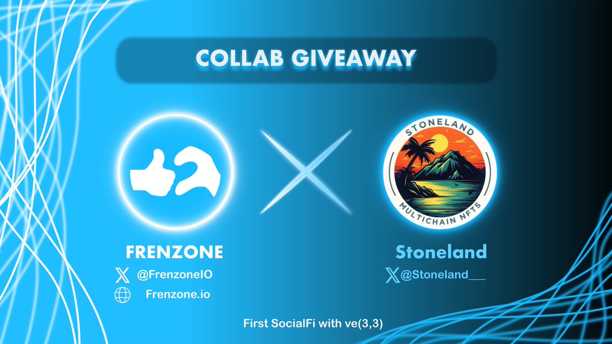 frenzoneIO's tweet photo. 🎁𝐂𝐨𝐥𝐥𝐚𝐛 𝐆𝐢𝐯𝐞𝐚𝐰𝐚𝐲
𝐅𝐫𝐞𝐧𝐳𝐨𝐧𝐞 - First SocialFi with ve(3,3) 🤝 𝐒𝐭𝐨𝐧𝐞𝐥𝐚𝐧𝐝 

🏆5 WL from @Stoneland___
🏆5 WL from @frenzoneIO
To enter: 

1️⃣ Follow @frenzoneIO &amp; @Stoneland___
2️⃣Like❤, RT &amp; tag 2 friends

#Socialfi #Frenzone #Aptos #ETH #NFT #giveaway https://t.co/RFjQRh9JIA