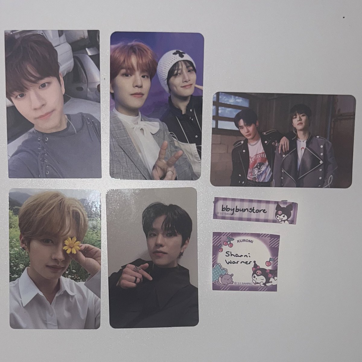 bbybunstore's tweet photo. WTS Stray Kids Seungmin I.N Lee Know pcs 

all $8each https://t.co/vF3tMwNYqn