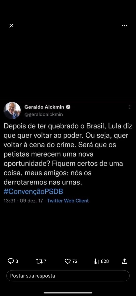 Generalcaf's tweet photo. @geraldoalckmin @LulaOficial 🥱🥱 https://t.co/aJw6dbi1Zj