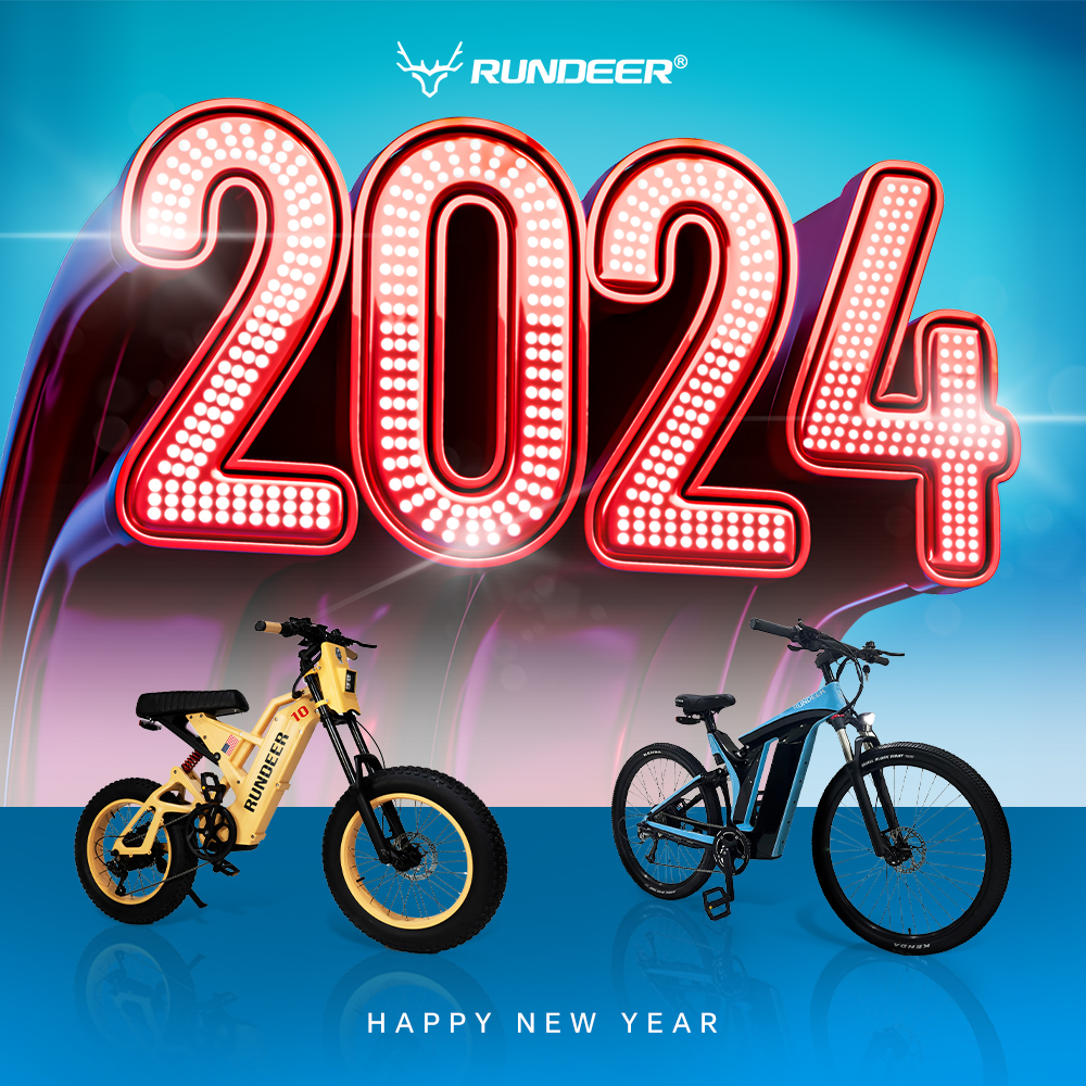 🥳HAPPY​ NEW YEAR ！In the new year, Rundeer remains committed to delivering superior quality and service to elevate your cycling experience. Here's to a fantastic year ahead—let's ride, dream, and explore together in 2024! 🚲✨#happynewyear #2024#Rundeer#happynewyear2024