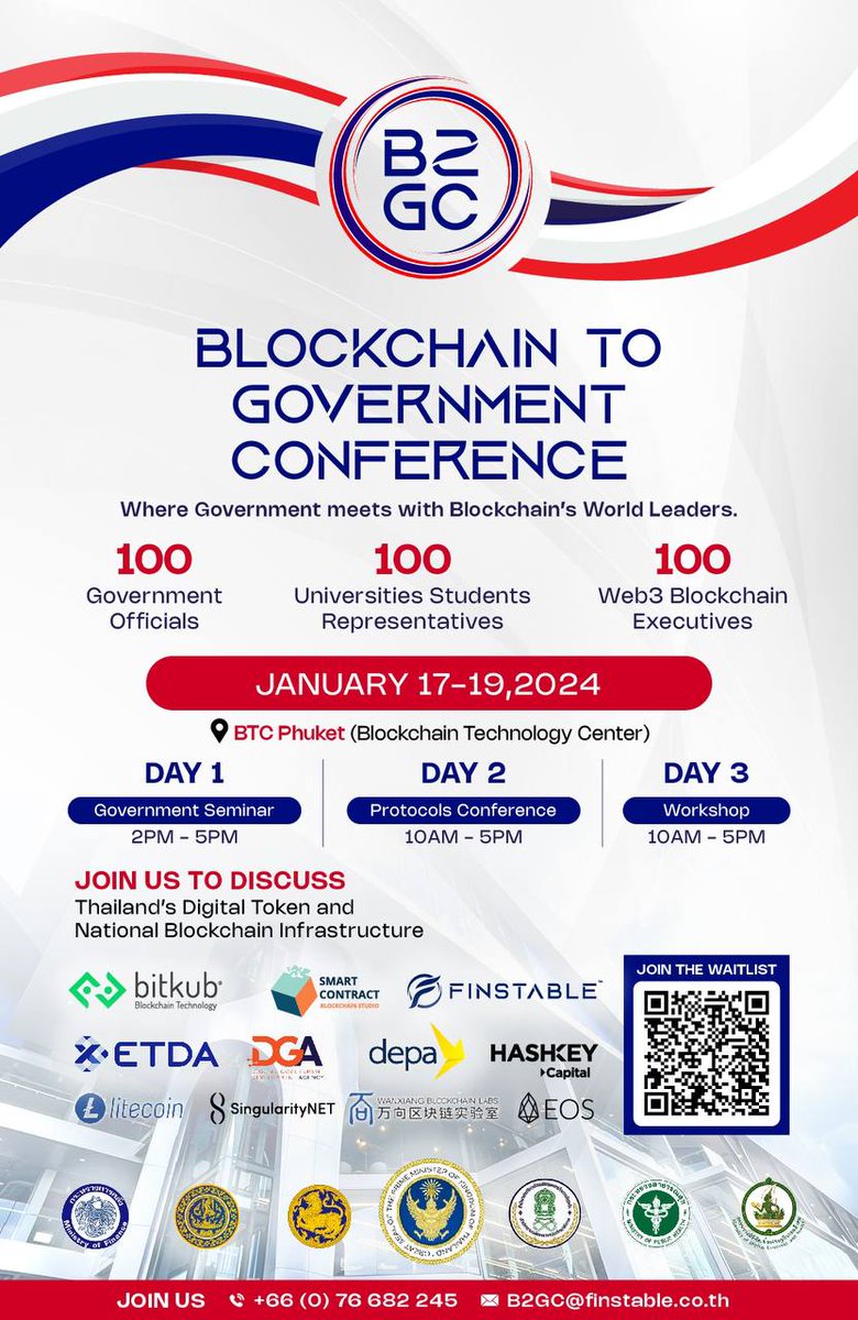 NicholasKGarvin's tweet image. B2GC x @offchainglobal : Media Partner - Visitor passes for Offchainers (limited tickets availability)

🏆 #B2GC: Blockchain to Government Conference: One of the most anticipated blockchain events in Thailand! 

🔷 Powered by Finstable Group, @BitkubOfficial , &amp;amp; SmartContract