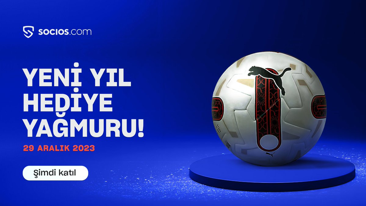 Socios_Turkiye's tweet photo. https://t.co/sTb53UrveG Yeni Yıl Hediye Yağmuru’nun son gününde, kapanışı Süper Lig Topu ile yapıyoruz! Elini çabuk tut!

Ödülü kazanmak için yapman gerekenler basit:
👉 @Socios_Turkiye hesabını takip et,
👉Bu tweeti RT'le
👉#RewardYourPassion etiketiyle, 3 arkadaşını etiketleyerek, yeni yıl mesajını bizimle paylaş.
👉 En yaratıcı yanıtı ver, ödülü kazan!

Hadi, hemen katıl!