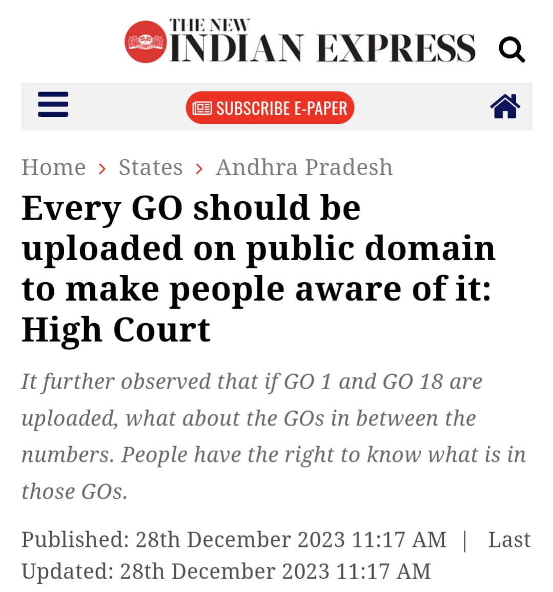 satyakumar_y's tweet image. Yet another slap on @ysjagan&apos;s government!

Andhra Pradesh High Court tells AP Govt: &apos;Let there be light on Government Orders!&apos;

Only 5% of the GOs in the past four half years are made public.

What is it that Jagan trying to hide from public? 

#OpenGovernance
#APHighCourt