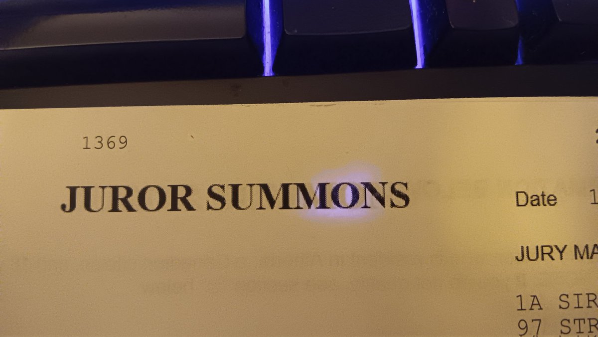 I HAVE BEEN SUMMONED!!!

#JurySelection