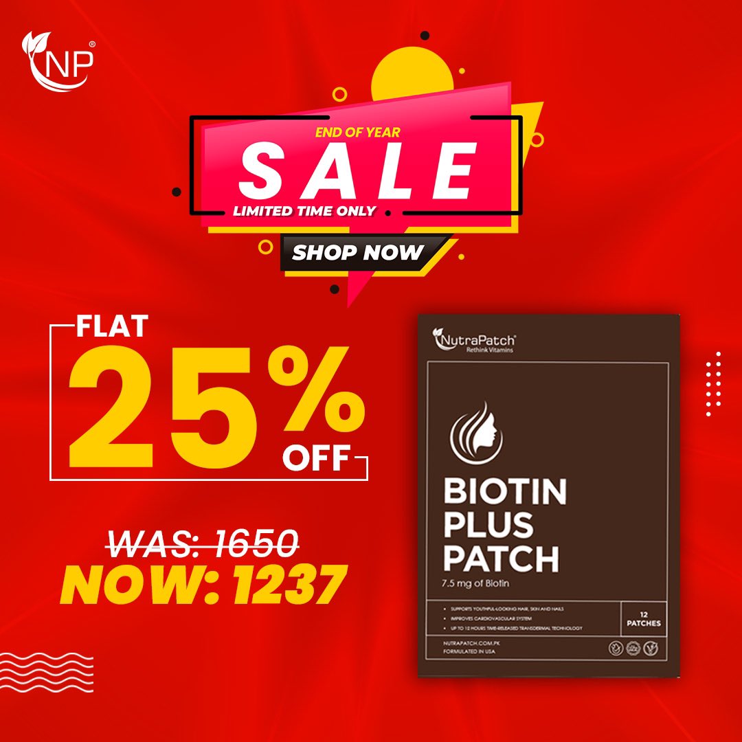 NutraPatch's tweet photo. Patch up your wellness journey with the best deal around. Avail FLAT 25% OFF! 🌟 Grab your favorite vitamin patches now and pave the way for a healthier you! 

#nutrpatch #sale #yearendsale #saletime #VitaminSavings #PatchYourHealth https://t.co/HZ7gzNbgu8