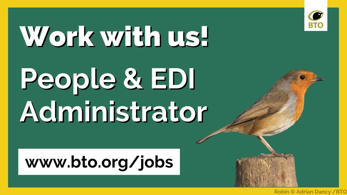 💼 Job Vacancy: People and EDI Administrator 🗺️Thetford, Norfolk 💷 Full time, Permanent £23,886 ⏰17 January …shtrustforornithology.postingpanda.uk/job/496862 #ConservationJobs #ConservationCareers