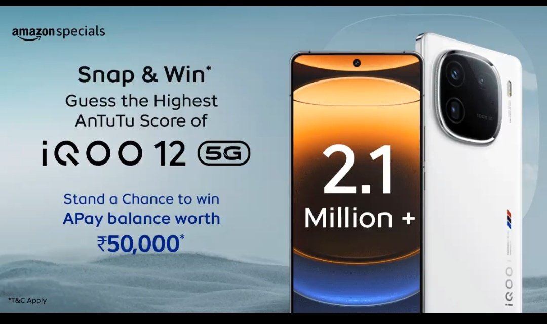 <a href="/amazonIN/">Amazon India</a> The highest AnTuTu score of iQOO 12 5G is ✨ 2.1 Million+ ✨ 

#AmazonSpecials #iQOO125GOnAmazonSpecials #ContestAlert #ContestsOnTwitter <a href="/amazonIN/">Amazon India</a>

Thank you so much team  🙌 for putting a lot of thought 👏and effort 💯into designing this exceptional contest 😍👌