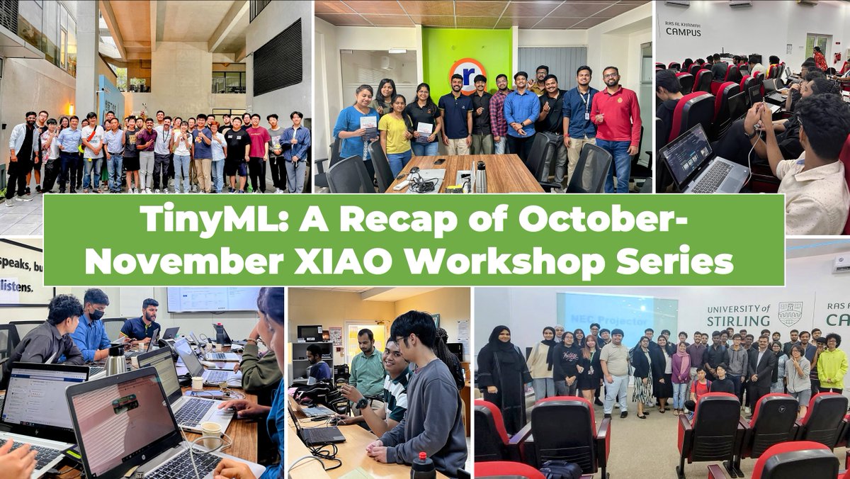 seeedstudio's tweet photo. #TinyML workshop recap by @0xsalfar! This year we unveiled the newest chapter of our #RangerProgram, designed to share knowledge and drive new tech advances in the community. As a veteran Ranger, Salman hosted various tinyML workshops around globe, guiding participants in training models with #XIAO ESP32S3 Sense and @EdgeImpulse. https://t.co/IVGTzDNarC