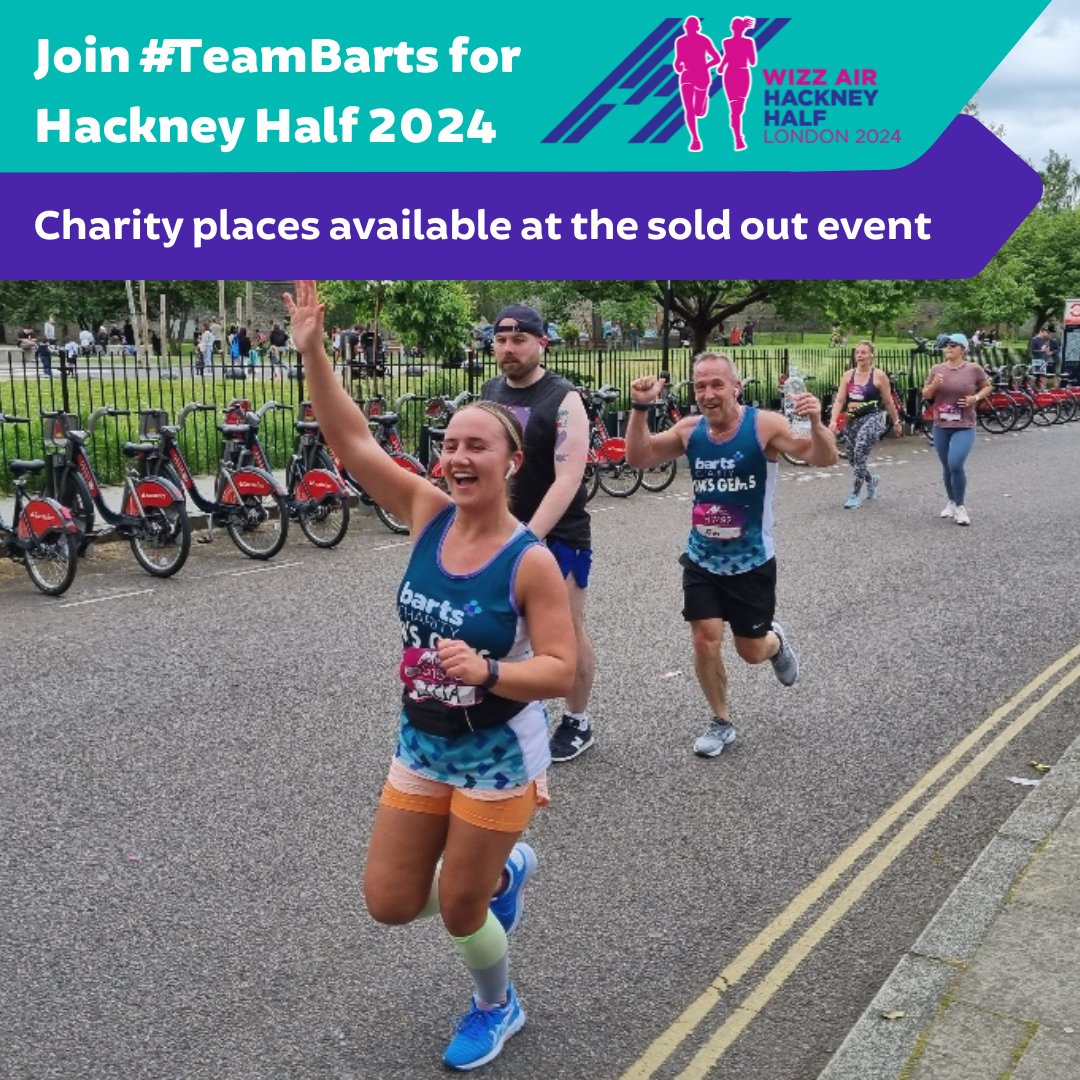 Why not kick-start your 2024 resolutions with a healthy dose of fun, fitness and fundraising?

General entry for the 2024 #WizzAirHackneyHalf has sold out 😲 but we've got charity places available! @HackneyMoves

Join #TeamBartsCharity today bit.ly/3RR6p1F