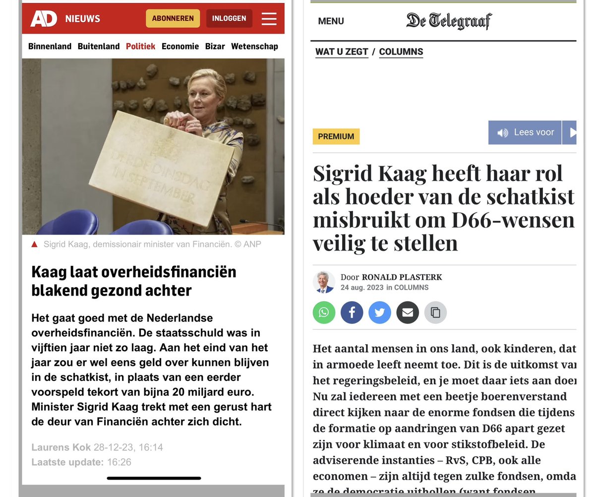 Links een feit. Rechts een mening. Een mening van de formateur … #NietOnsNederland