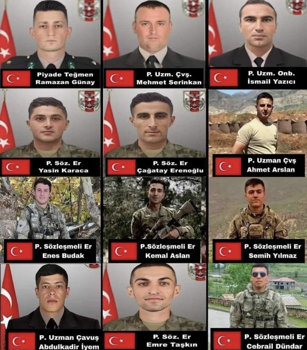 Vatan ve Bayrak için 12 Türk evladı Şehit oldu..🇹🇷
12 Yiğidimiz 12 Kahraman Türk Askeri..

Unutma Unutturma Alışma Türk Milleti!