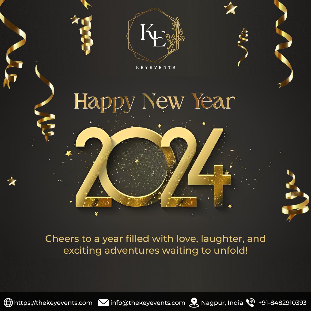 keyeventsngp's tweet photo. As we step into 2024, may your events be nothing short of spectacular! 🥂✨Here's to a year of successful planning🎉🌟
🌐 https://t.co/8jgROuamvL

#EventPlannerinNagpur #Nagpur #Keyevents #KeyeventsNagpur #NagpurEvents #EventPlanningNagpur #HappyNewYear2024 #NewYearNewBeginnings https://t.co/qa4Otq07Pk