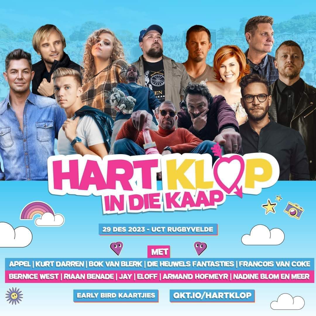 KurtOfficial's tweet photo. #KurtDarren
KAAPSTAD, sien julle VANDAG by die #HartklopFees 🎙️🕺💥
* 29 Desember 2023
* UCT Sportgronde UCT Sport
@KurtOfficial @HartklopFees @DUNAYNORTJE @SelectMusiek @ErnstKleinhans @BokRadio @Tygerberg104fm
#MusiekFees #FamilieVermaak https://t.co/B3ouQa09SZ