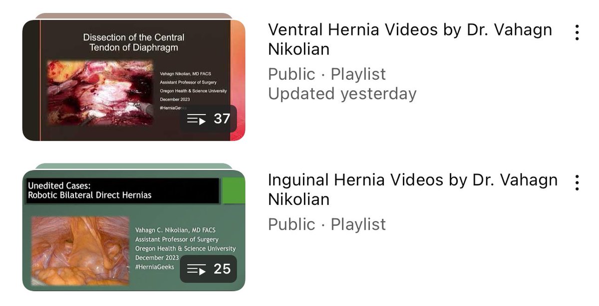 @rbarbosa91 @OHSUsurgery @AzarowKen @tsikitis @OrensteinSean @CBhamidipatiDO @EricKnauerMD @herniabarbie @Herniadoc @SAGES_Updates About 60 videos for inguinal and ventral. Not bad for a year of launch. Yes, I need better hobbies.