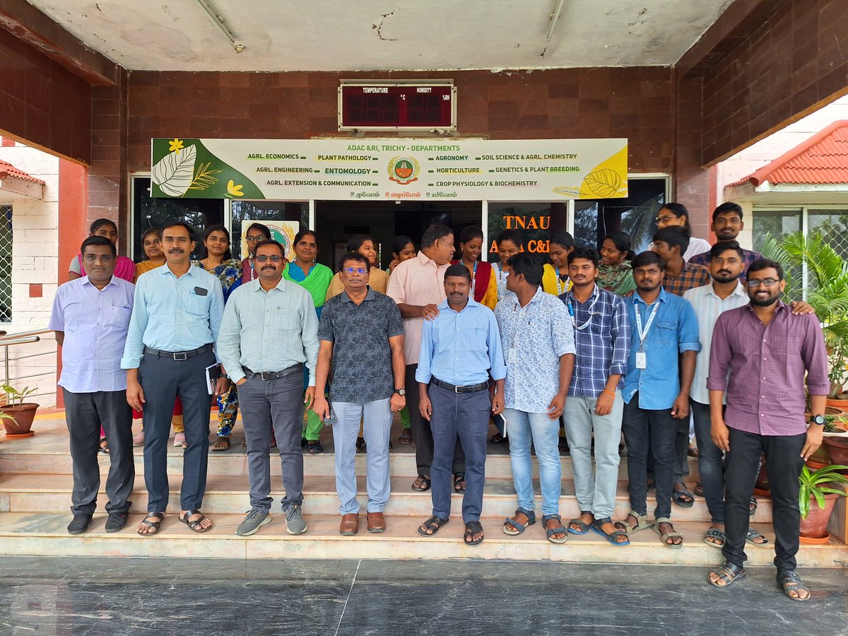 MVetriventhan's tweet photo. Had a great interaction with staff and students of #ADACRI, Trichy and #ACRI, Madurai, #TNAU. Tamil Nadu. Thanks to Dr Vanniarajan, Dean, ADAC&RI, Trichy for facilitating the visit and interactions. https://t.co/xa5oT75cuZ