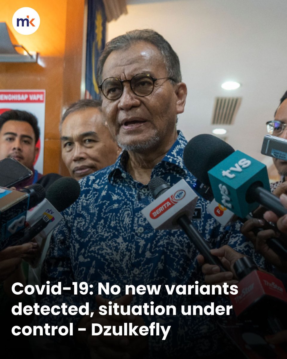 malaysiakini's tweet photo. No new Covid-19 variants have been detected in the country and the situation remains under control with most reported cases involving mild symptoms and not requiring hospital treatment, said Health Minister Dr Dzulkefly Ahmad.

He said the variant that is still circulating in Malaysia is Omicron, with its subvariants being XBB.1.16, XBB.1.5, EG.5 and JN.1.

Full story: https://t.co/NoWbh98lG3