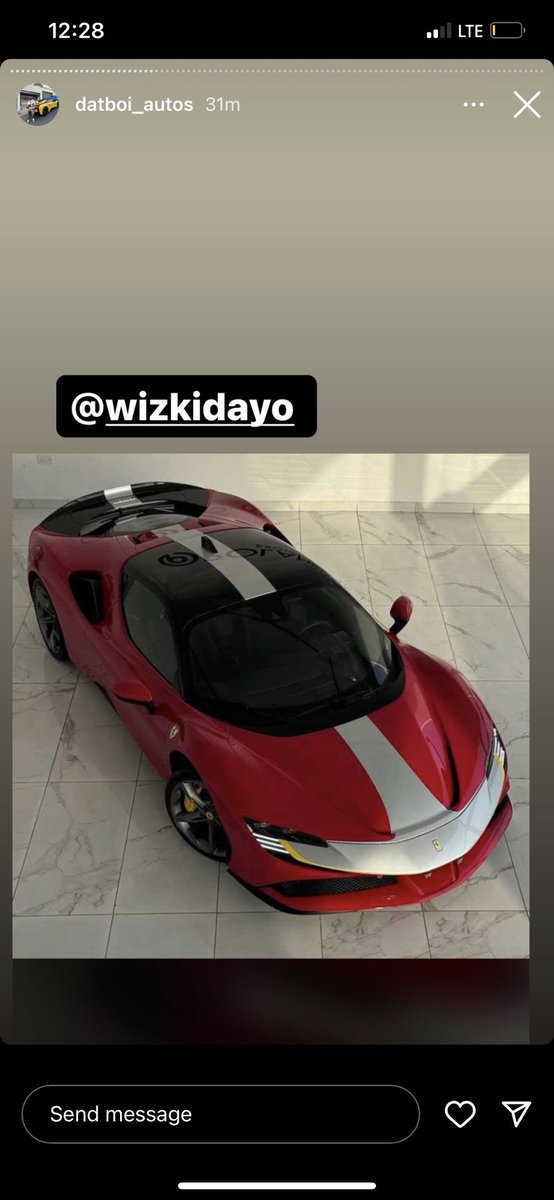 itzbasito's tweet photo. Wizkid just bought a new N1.4B Ferrari 🔥 https://t.co/O3NikpIoRl