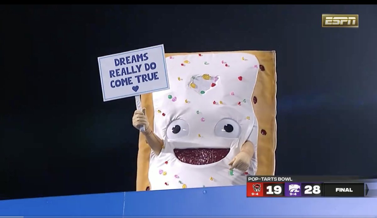 JoshPateCFB's tweet photo. When I am CFB Commissioner the Pop-Tart bowl becomes a playoff game https://t.co/97gGdIHfA6