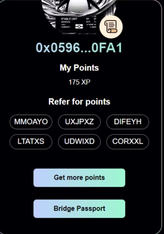 dung_crypto98's tweet photo. 👉Mint StableUnit Passport
Mạng Scroll nhé anh em, phí $0.29
- Link: https://t.co/6DsblDmNj8
- Cày lấy Tx của #scroll và #LayerZero
Mã trong ảnh nhé anh em. Nhập mã nào hết thì lấy mã khác!
#StableUnit https://t.co/7kjGH2QExN