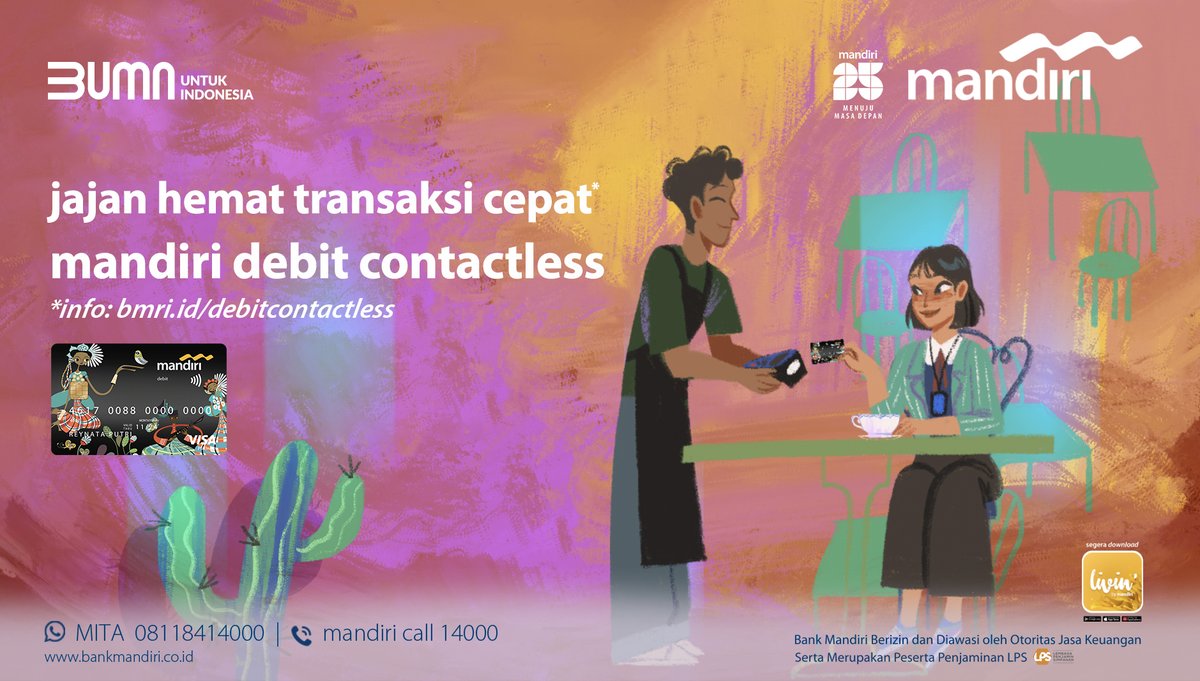 bankmandiri's tweet photo. Solusi ideal untuk kamu yang hobi jajan! Beli apapun dengan lebih hemat dan cepat ππ»
Proses pengajuannya juga ga ribet loh. Yuk, dapatkan Mandiri debit contactlessmu sekarang supaya bisa lebih gercAPP jajan ini itu!
Info: https://t.co/rMss2TMgjF
#mandiripromo #PakaiLivin https://t.co/gLn9mQ11L1