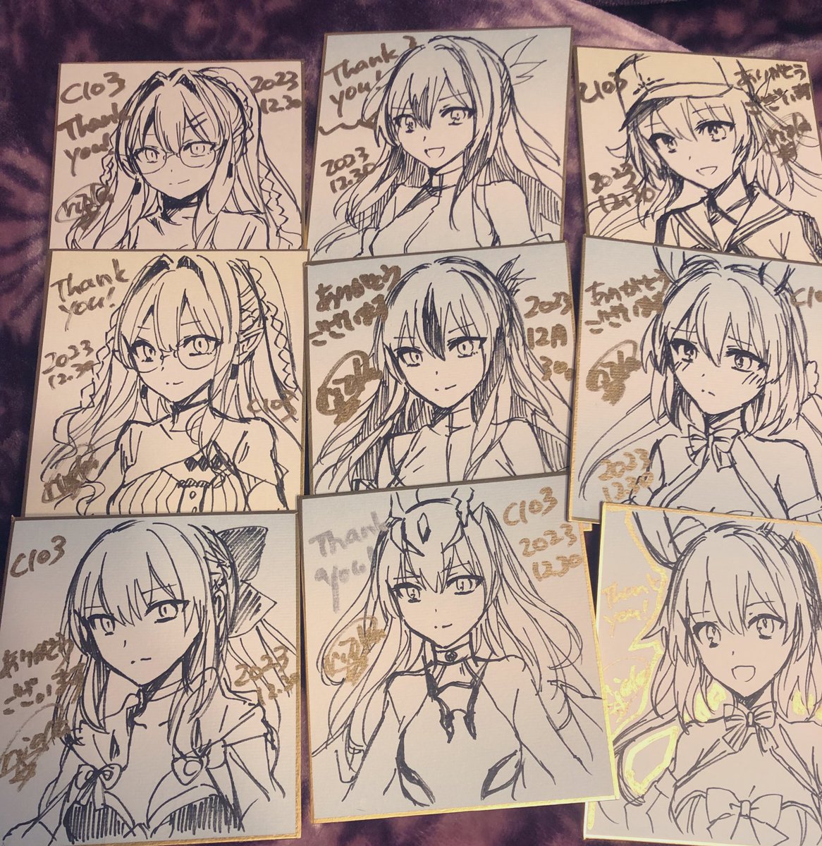 一発描きだし大変ラフですが、抽選にはしたくなかったので、キャンバスアートセットには【直筆ミニ色紙が必ず入ります】😭  【⚠️頒布直後は必ずセット内容がもれなく入っているか、中身ご確認お願い致します!⚠️】