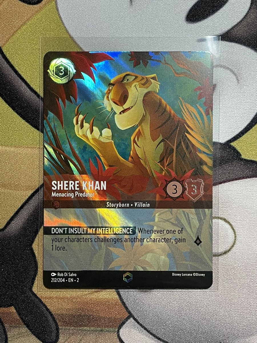 disneyworldtuna's tweet photo. First Enchanted pull from Floodborn! Shere Khan. #Lorcana #Floodborn #LorcanaChapter2 https://t.co/57KXuiKDOv