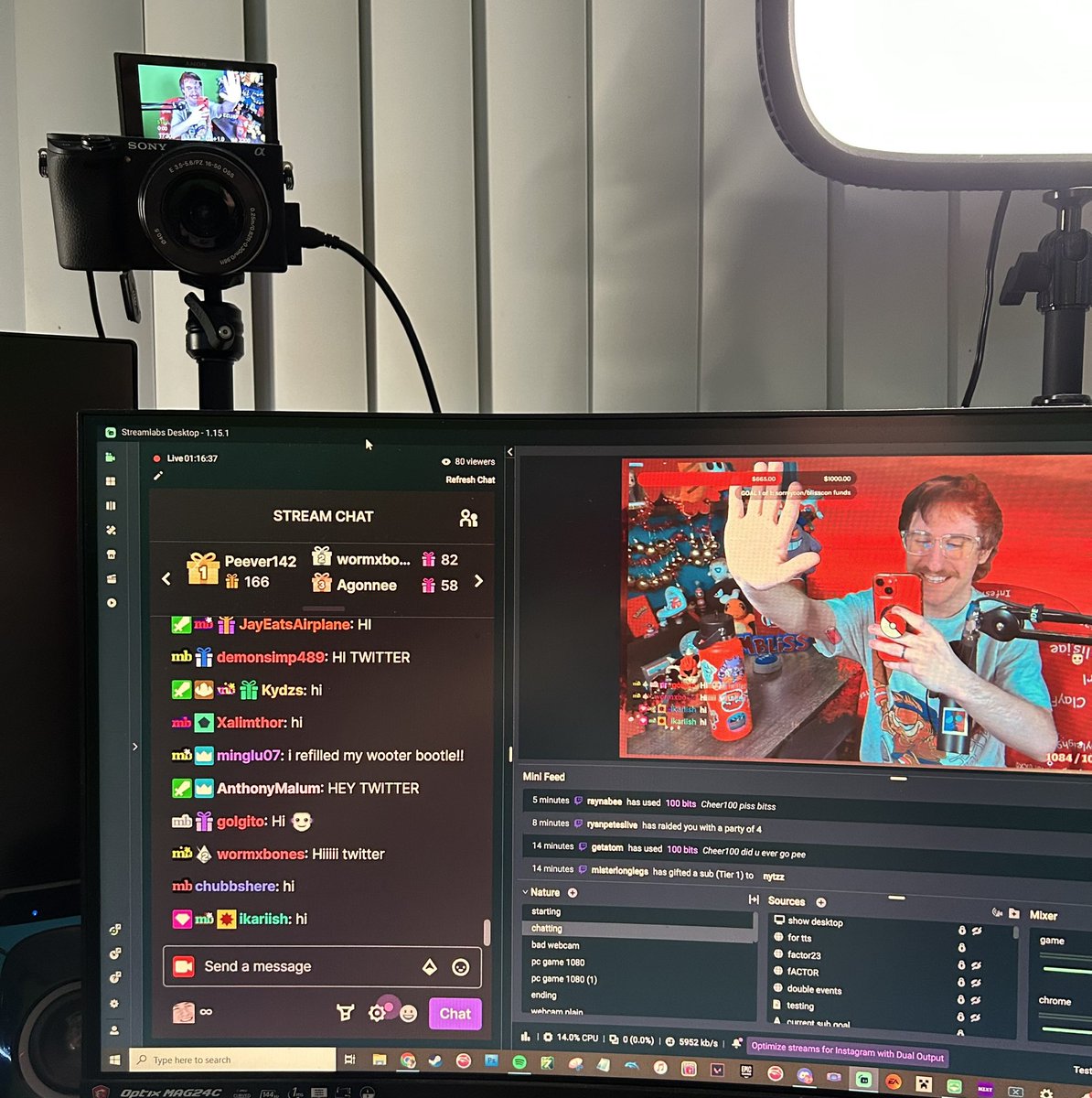themikebliss's tweet photo. WE ARE CURRENTLY LIVE AND ABOUT TO GIVE AWAY SOME MERCH!!!

this is easily my biggest stream of the year and i would be elated if took part in it ☺️❤️ https://t.co/q6oDG528tb