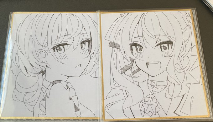 明日持っていく色紙!もう1枚描きたい