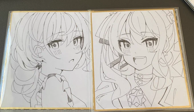 明日持っていく色紙!もう1枚描きたい