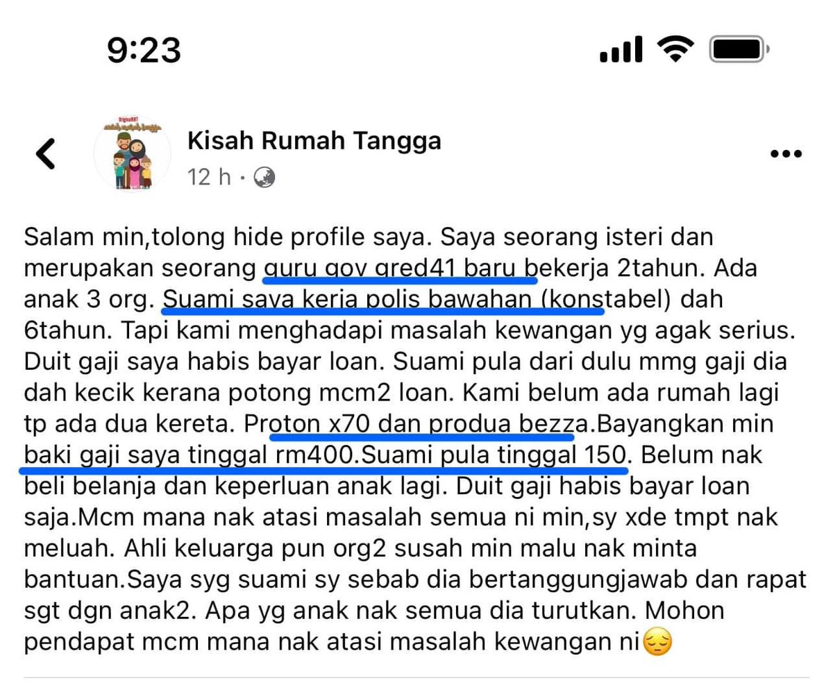 eimeerose's tweet photo. Kewangan tercekik. Lepas tolak hutang, gaji tinggal RM550. Apa nak buat?

Tips di sini 👇🏻 https://t.co/Jo0Knf26tb