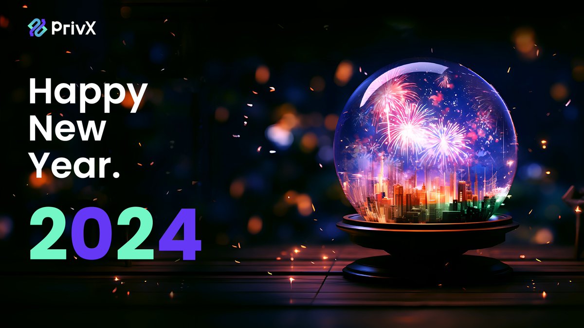 🎉In 2024, #PrivX will unleash the first confidential onchain #orderbook, revolutionizing private trading. 

🛡️No more leaked transaction data. Just true #DEX autonomy. 

🎏A happy new year to you all - let's ring in an era of financial sovereignty! The future is #private! 🎆