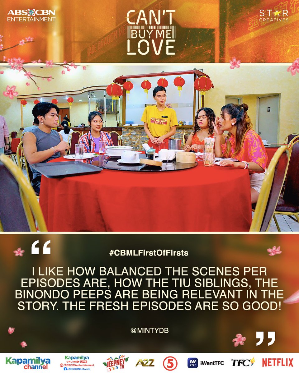 StarCreativesTV's tweet photo. ✅ Viking ✅ Balut ✅ Kuliglig …Ano pa kaya ang mga susunod na #CBMLFirstOfFirsts ng BingLing?

Catch #CantBuyMeLove weeknights at 8:45pm on Kapamilya Channel, Kapamilya Online Live, A2Z, JeepneyTV and TV5 🏷️❤️ https://t.co/XsOYFIxQDb