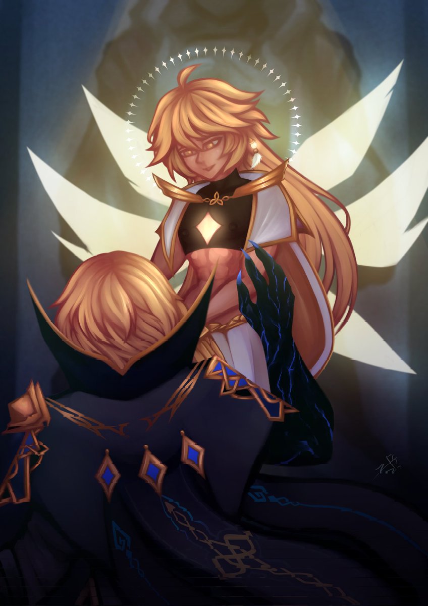 zb125000's tweet photo. Hi! Happy Holidays @aethersweep I'm your secret Santa! 

Sorry for the delay, since you don't specified if you wanted SFW or NSFW i ended up doing a little extra piece, hope you like it ^^

@aefersecresanta

#Dainther #aethersecretsanta2023 https://t.co/CLNEgWgYBO
