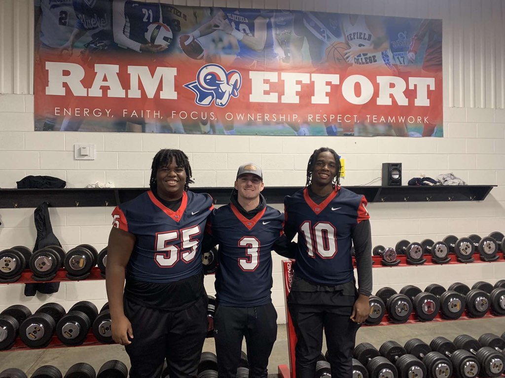 Had a really great time on a visit with <a href="/ThomasLadner19/">Thomas Ladner</a> and <a href="/J_FLOW_3/">Jeffrey Flowers</a> thank you for the hospitality <a href="/BURamsFootball/">BluefieldUniversityFB</a>