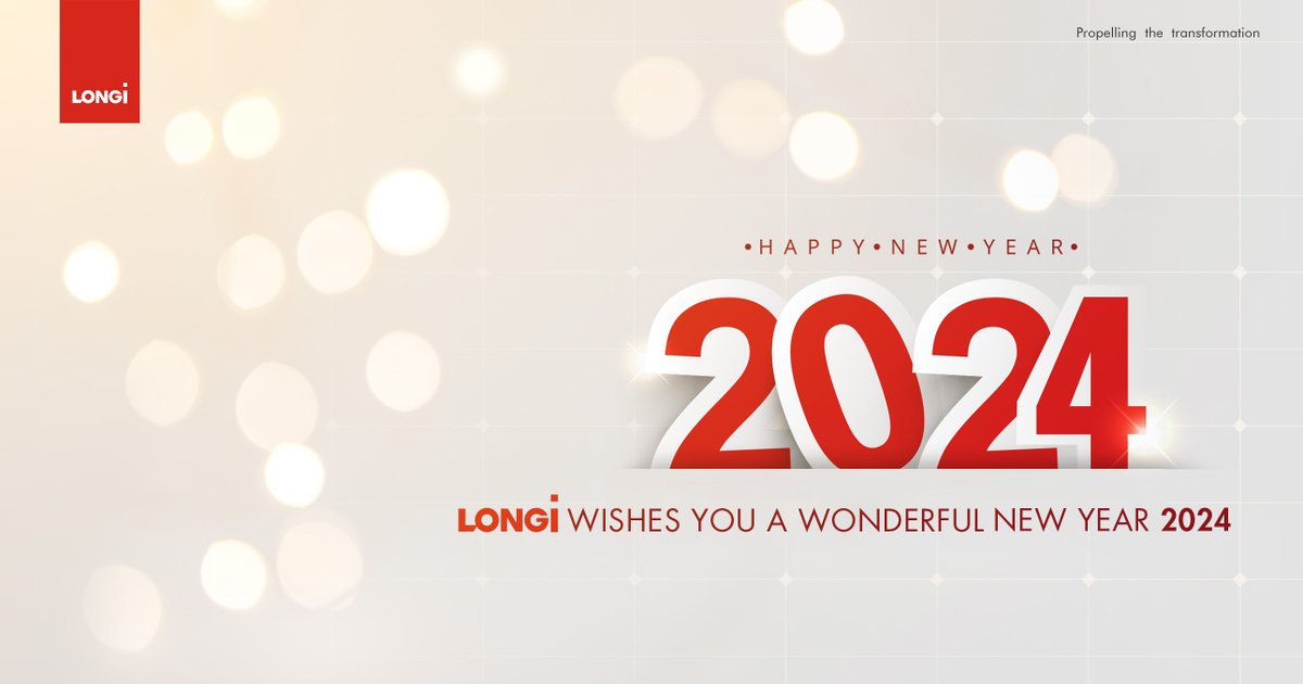 A new beginning! Feel the warmth of a new day with #LONGi! This NEW YEAR, LONGi is ready to embrace #2024 with the power of solar energy, motivated by our shared passion for a greener future, Join us and share your green passion. #solarenergy #sustainability