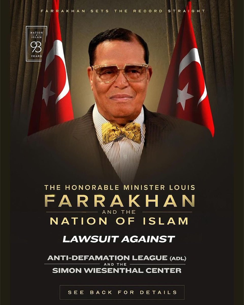 NOI_help's tweet photo. The Honorable Minister @LouisFarrakhan issues a statement on the lawsuit against the Anti-Defamation League (@ADL), @JGreenblattADL and the Simon Wiesenthal Center (@simonwiesenthal)
https://t.co/ehmoxEPhGv
#uFDF2 #TMHEM #Farrakhan #NOIvsADL #bantheADL https://t.co/BpVpSgkkAQ