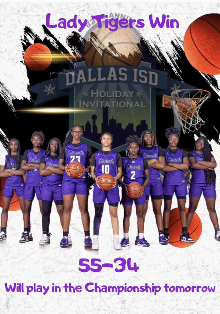 The Lady Tigers will move on the Championship round! <a href="/amazinGrace2025/">Grace Spencer 5'10</a> <a href="/ar_jayla/">Ar’Jayla Elder</a> <a href="/Jada_Patt/">Jada Patterson</a> <a href="/JalynnStaten/">Jalynn Staten</a> <a href="/TeliyahG_23/">Teliyah Green</a> <a href="/LHS5PS/">Lincoln Athletics</a> <a href="/LegendaryLHS/">The Legendary Lincoln HS</a> <a href="/CoachGreer1119/">Coach Ashley Greer</a> <a href="/dallasathletics/">Dallas ISD Athletics</a> <a href="/HighlightsDfw/">HShighlightsDFW</a>