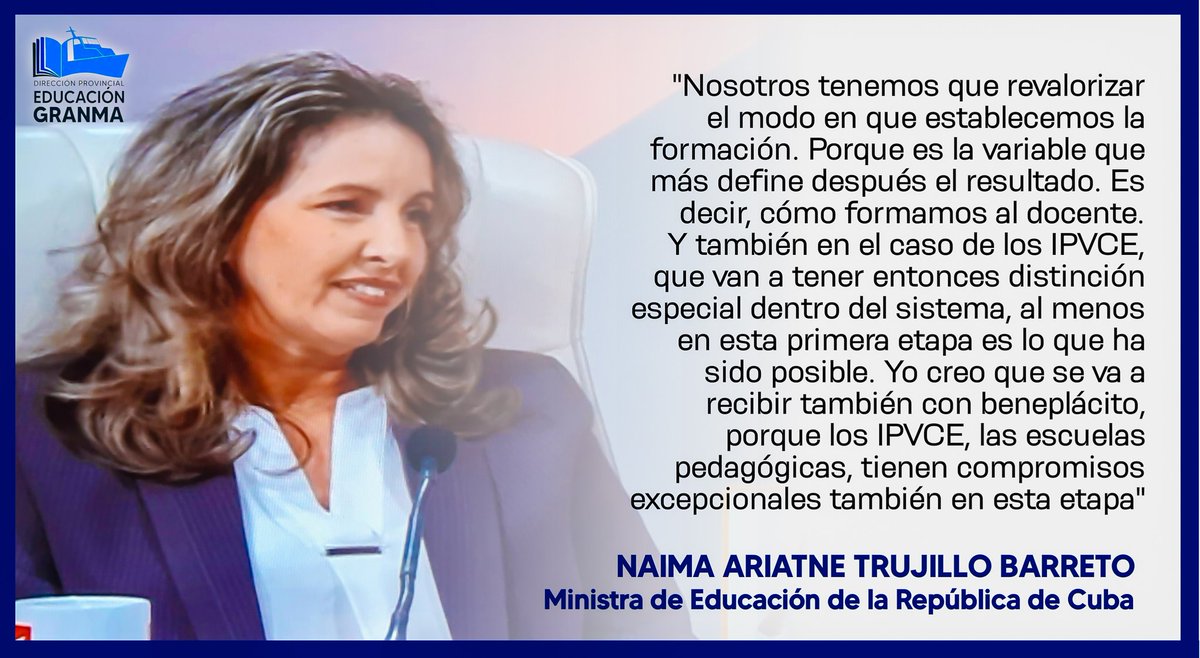 Yane1606's tweet photo. La ministra de Educación de Cuba, @btan0987, desde el espacio televisivo Mesa Redonda, abordó sobre las decisiones del Gobierno para incrementar los ingresos y mejorar la atención a los trabajadores del sector educacional. #EstaEsLaRevolución #CubaMined https://t.co/IUl8IjKiMC