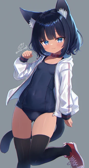 スク水けもみみちゃん+プラにゃん! #今年も残りわずかなのでお気に入りの4枚を貼る