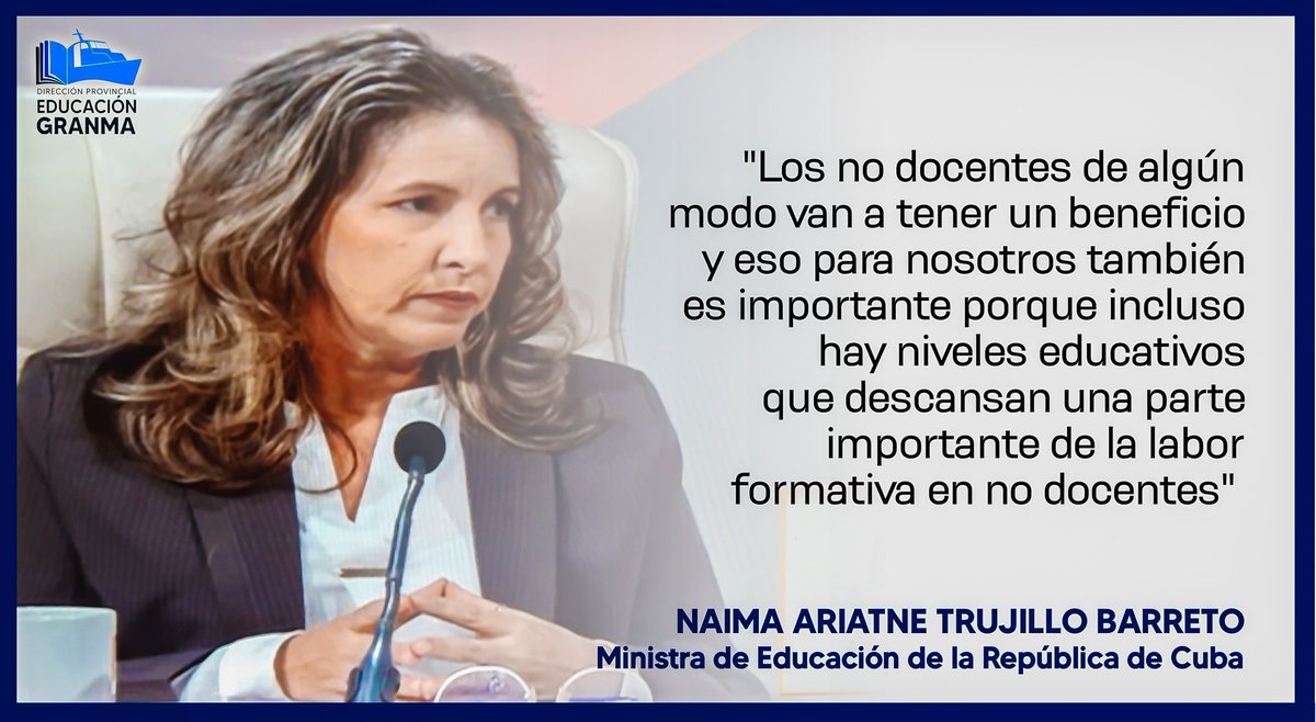 Yane1606's tweet photo. La ministra de Educación de Cuba, @btan0987, desde el espacio televisivo Mesa Redonda, abordó sobre las decisiones del Gobierno para incrementar los ingresos y mejorar la atención a los trabajadores del sector educacional. #EstaEsLaRevolución #CubaMined https://t.co/IUl8IjKiMC
