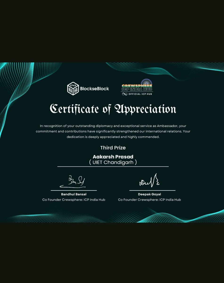 AakarshPrasad1's tweet image. I am thrilled to have participated in the BlockBash Hackathon, a remarkable event focusing on innovations in blockchain technology. The experience of collaborating, ideating, and developing solutions within this dynamic space has been truly enriching. 
#ICPhubs #BlockBash