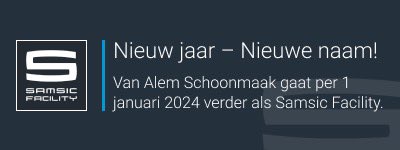 Samsicnl's tweet photo. Van Alem Schoonmaak gaat per 1 januari 2024 verder als Samsic Facility, Samen Succesvol! https://t.co/BO1uBdNnUV