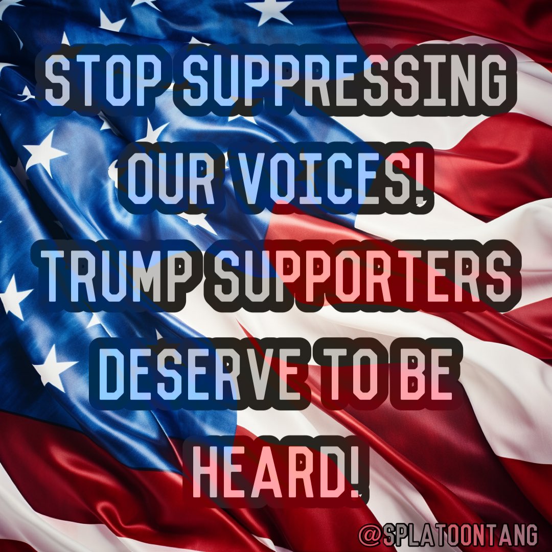 @X can you please stop throttling Trump supporters? @elonmusk isn’t this platform supposed to be fair and equal? This is election interference. 🇺🇸REPOST if you want freedom for all!🇺🇸 🇺🇸REPOST if you believe in FREE SPEECH!🇺🇸 🇺🇸REPOST if you love the USA!🇺🇸