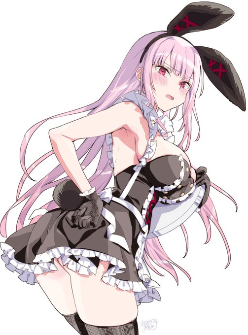 I felt like I heard the word bunny maid...
バニーメイド👯‍♀️
 #callillust 