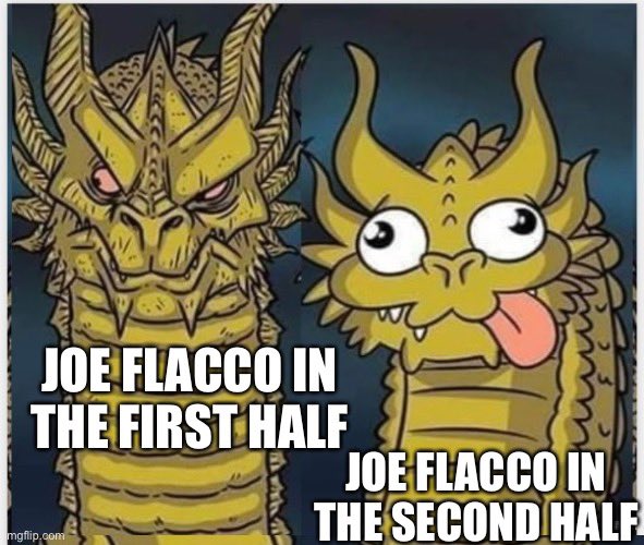 UFL_Meme's tweet photo. Just when you think he’s elite #JoeFlacco https://t.co/g69Vau60co