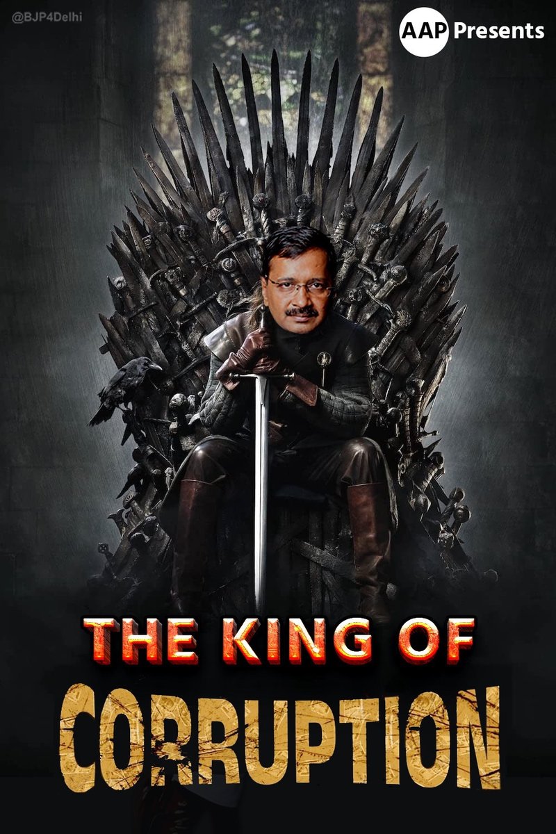 BJP4Delhi's tweet photo. The King of Corruption 👇 https://t.co/8vWA4SGcjd