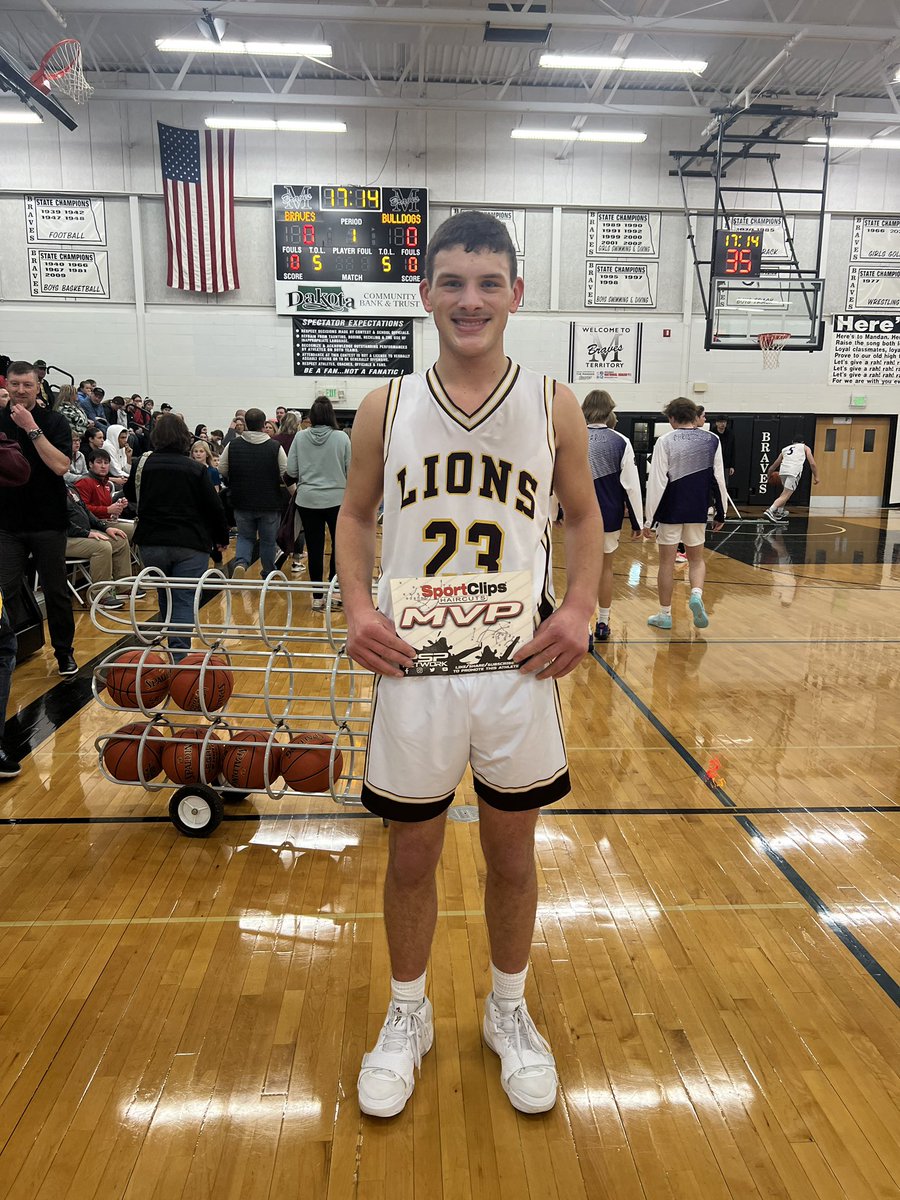 BNC National Bank Scoreboard 
Linton HMB 63
Standing Rock 56

Gentry Richter scored 24 to send the Lions to Title Game of the Mandan Holiday Tournament! He’s our Sport Clips Haircuts of Bismarck (Bismarck, ND) MVP of the Game.

💻📺⏪ Full Replay: youtube.com/live/M_Ldnuhw_…