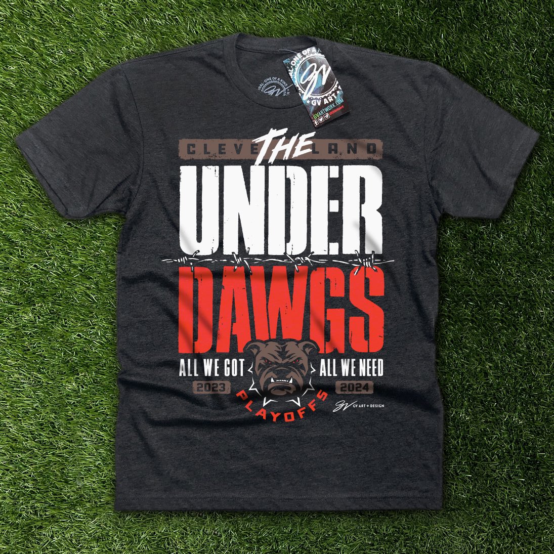 GVartwork's tweet photo. Playoff Pound! 🦴 

This team is something special! Injury after injury they just wont back down. Celebrate an unbelievable season and Playoff birth with our brand new Playoff Collection! 

Available online now! 

Repost if you can’t wait for Playoff Football in Cleveland! https://t.co/1l30IaZshN